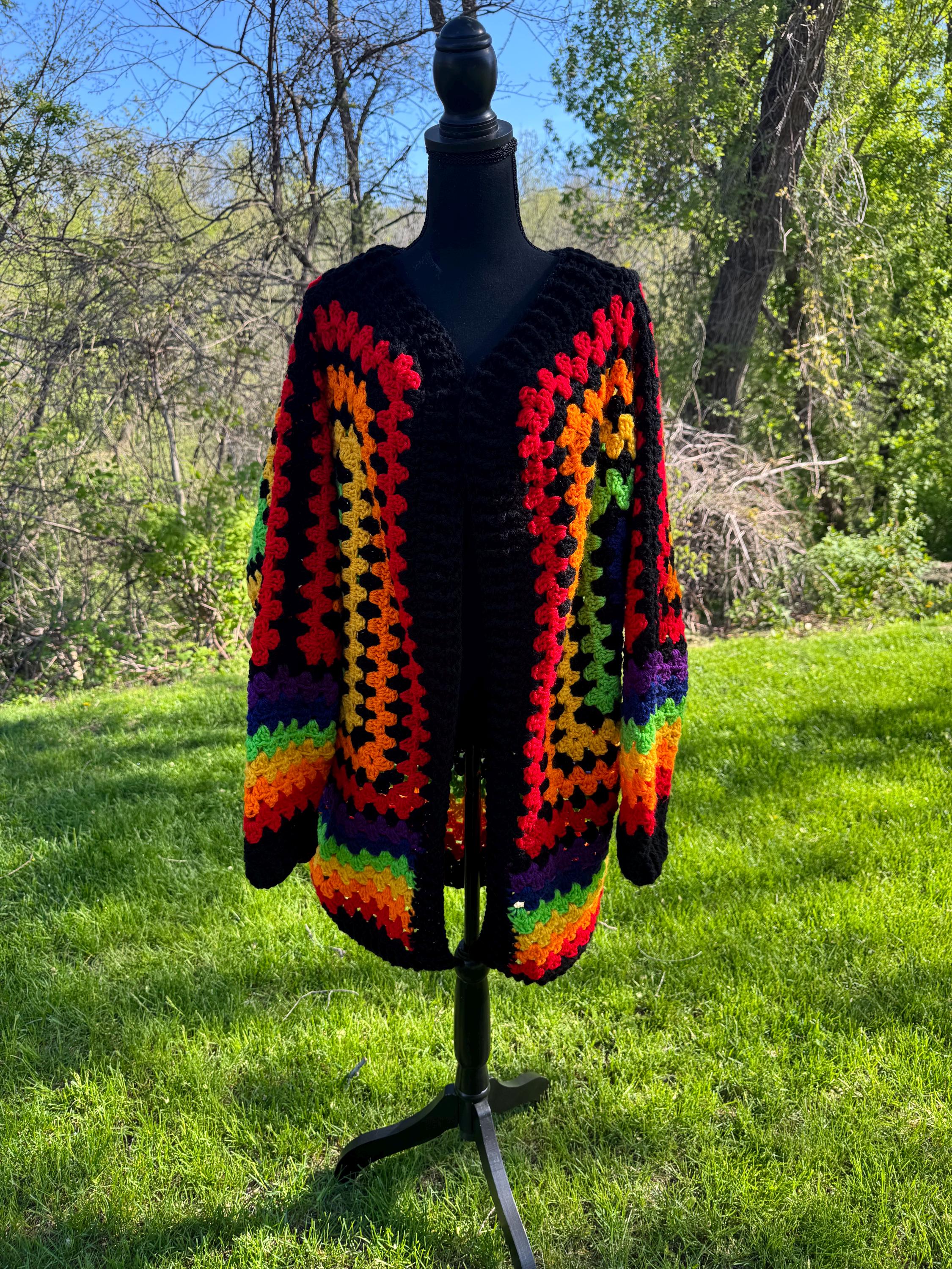 トップス Rainbow Ribbon Crochet Cardigan/retro RHC0129-035129M.jpg?v=