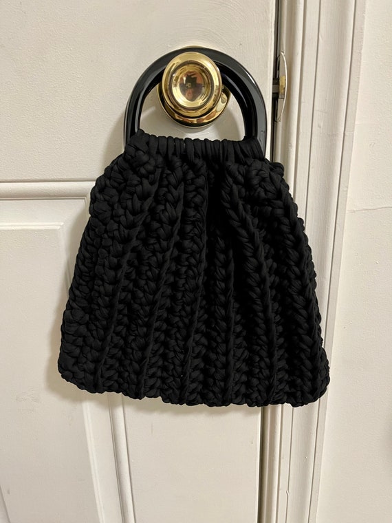 Handmade Women Girls T - Shirt Yarn Crochet Handbags, Shoulder Bag