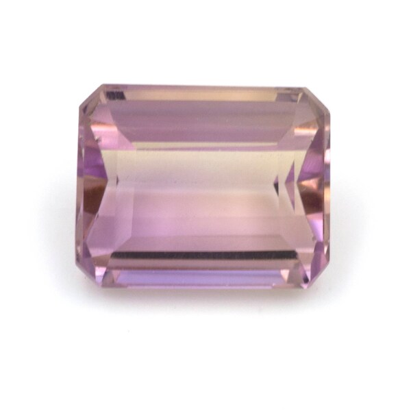 Emerald-cut natural ametrine, weight: 3.75 ct.