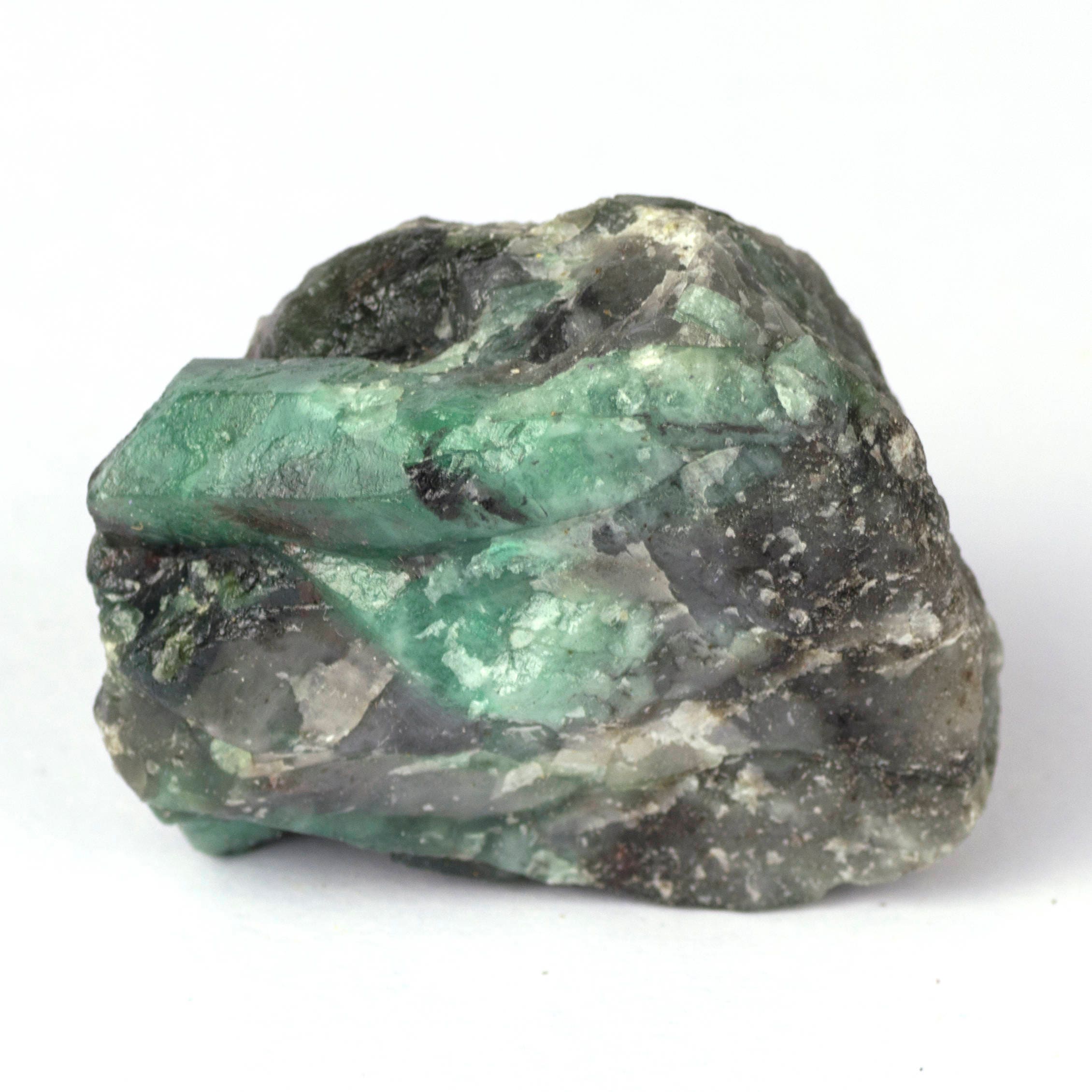 Raw emerald stone of 103 grams with matrix of black mica and | Etsy
