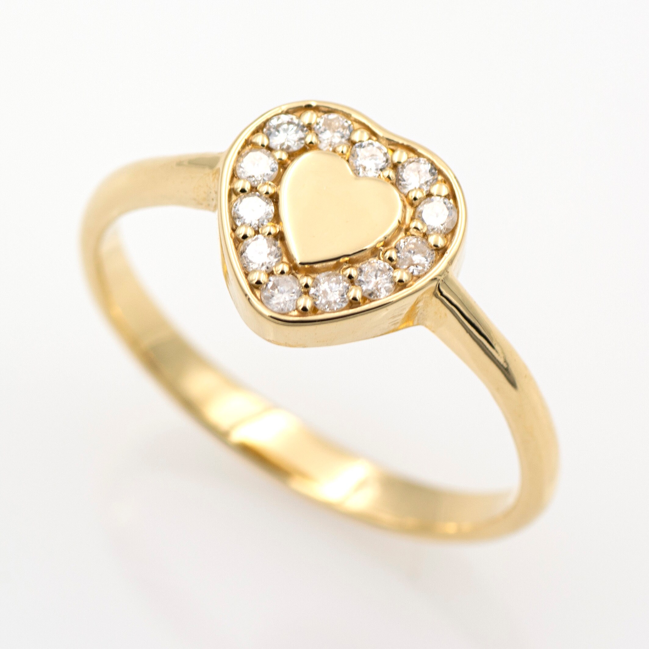 Amazon.com: Diamond Solid 10k Yellow Gold Ladies Heart Ring