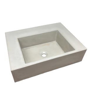 Concrete  Sink rectangle basin floating wall mount  color vanilla.  showroom item 40% off