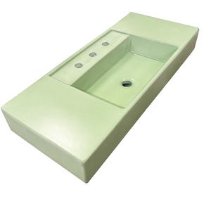36” Concrete Vessel Sink medium  shallow Extended countertop 25 colors! Wall mount option