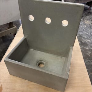14” Mini Wall Mount Concrete bucket Sink with integrated backsplash 27 colors!
