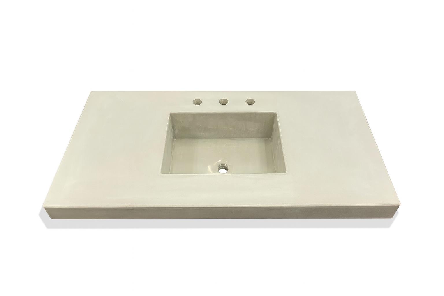 Concrete Sink Rectangle Medium Size Basin Integrated in Countertop ...