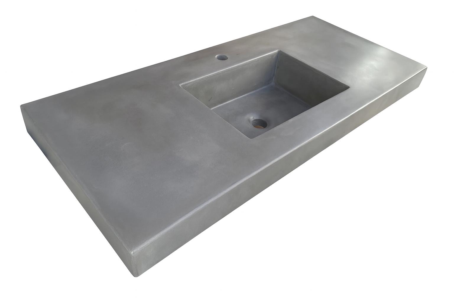 Concrete Sink Rectangle Medium Size Basin Integrated in Countertop ...