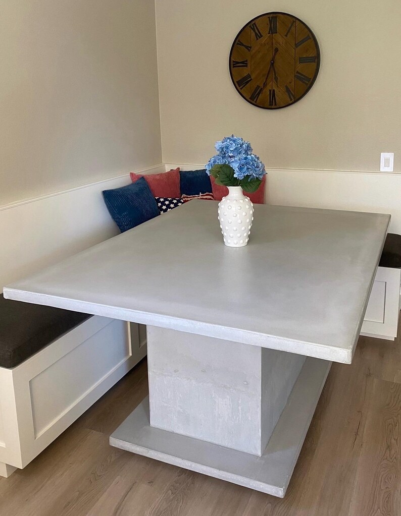Pedestal Dining Table Concrete Furniture - Etsy