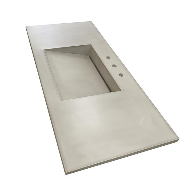 Concrete Sink Ramp slope large 24” basin integrated in countertop vanity top 25+ colors many sizes