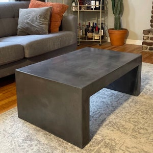 Concrete Coffee Table with Waterfall Legs