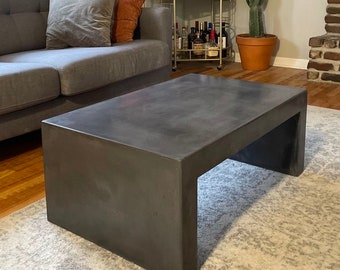 Concrete Coffee Table with Waterfall Legs