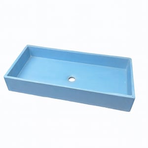 Concrete Sink large  vessel or wall mount  color SKY showroom item 40% off