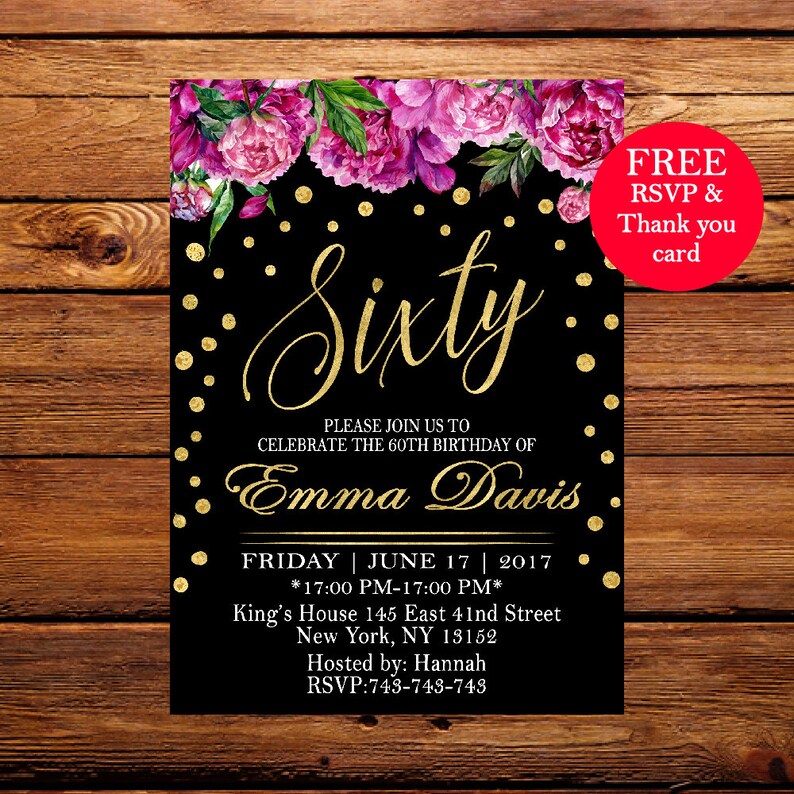 60th birthday invitation surprise