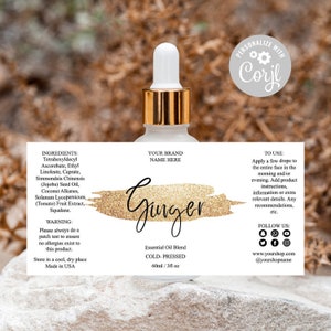 Custom Product Label, 1/2 oz 1oz 2oz 4oz Editable Label Template, Essential Oil Label Design, DIY Label Bottle Label, Oil Dropper Cosmetic 4