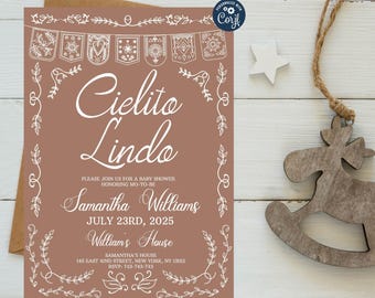 Editable Cielito Lindo Baby Shower Invitation: Mexican Talavera Papel Picado Theme (Digital Download)