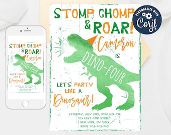 4 Dinosaurier Mitgebseltüten Dino Party-Tüten mit Stickern T-Rex Geschenkbeutel 