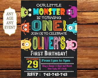Monster Invitation, Monster Birthday Invitation, Monster Birthday, Monster Party, Monster Party Invite, Little monsters Invitation 172