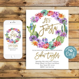 Editable Fiesta Bridal Shower Invitation, Fiesta Bridal Shower Invite, Mexican Bridal Shower Invitation, Mexican Themed Bridal Shower 74