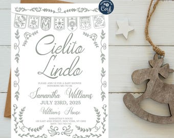 Editable Cielito Lindo Baby Shower Invitation: Mexican Theme (Digital)