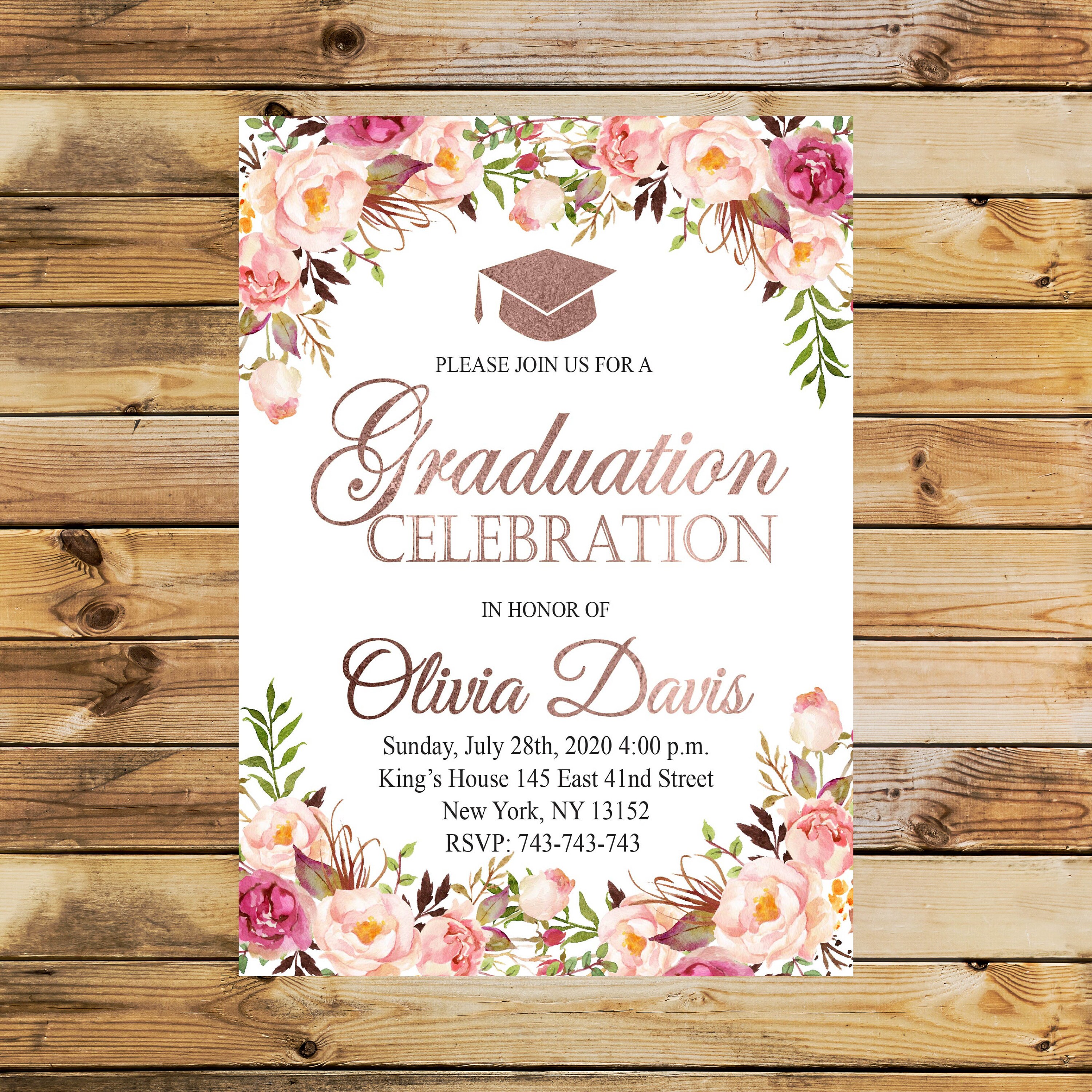 Graduation Party Invitation Boho Graduation Party Invitation Etsy
