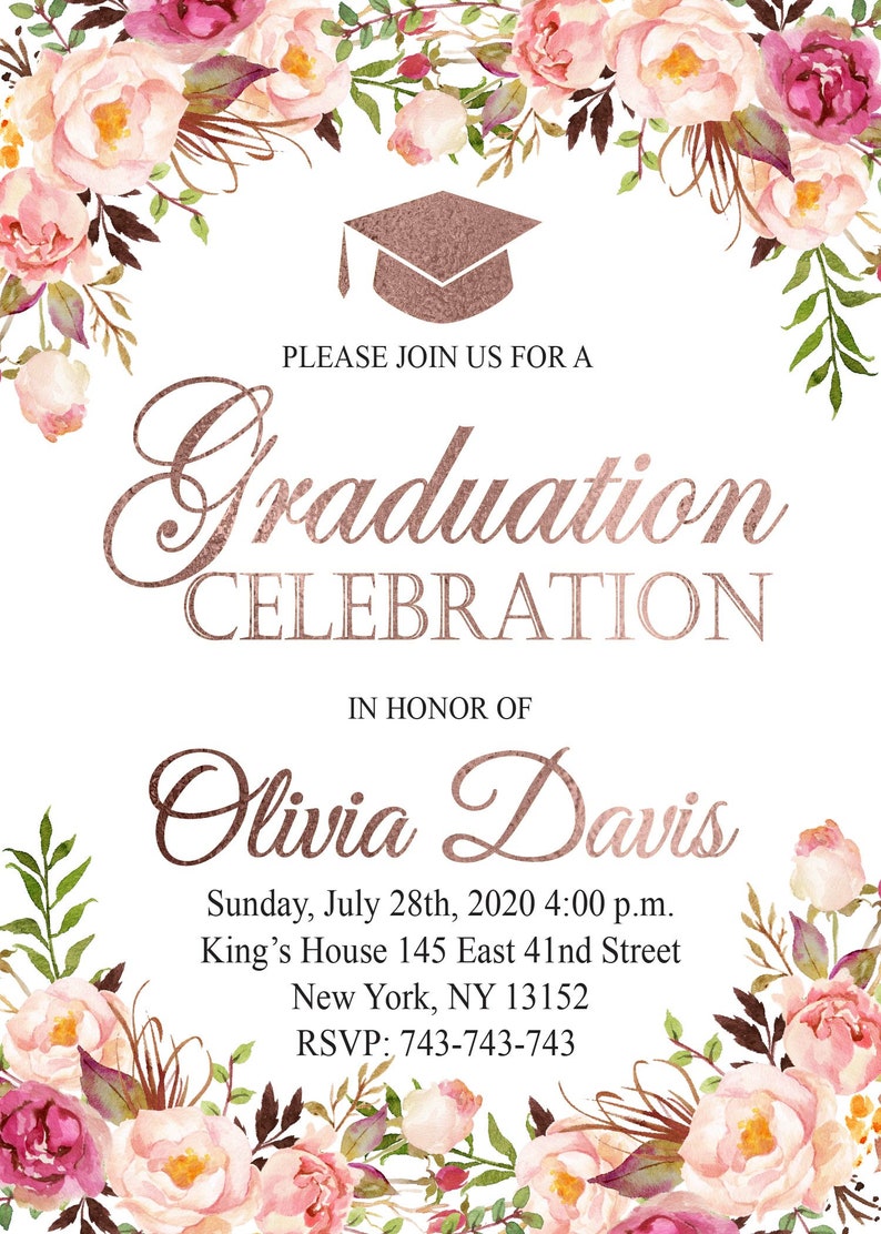 Graduation Party Invitation Boho Graduation Party Invitation Etsy
