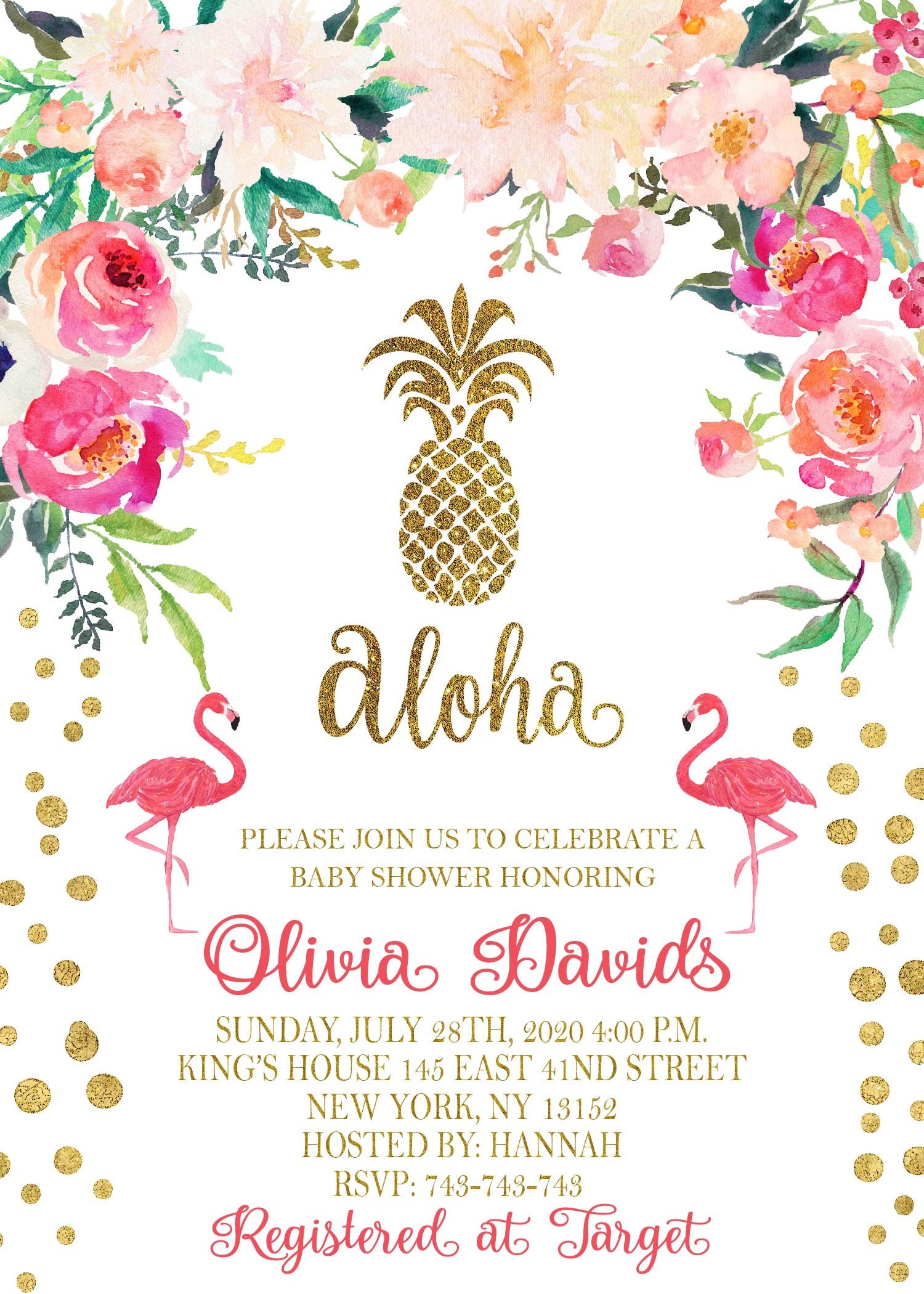 Aloha Baby Shower Invitation Luau HawaiianAloha Baby Etsy