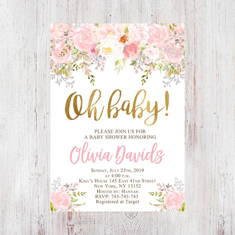 Oh Baby Shower Invitation Oh Baby Invitation Oh Baby Baby Etsy