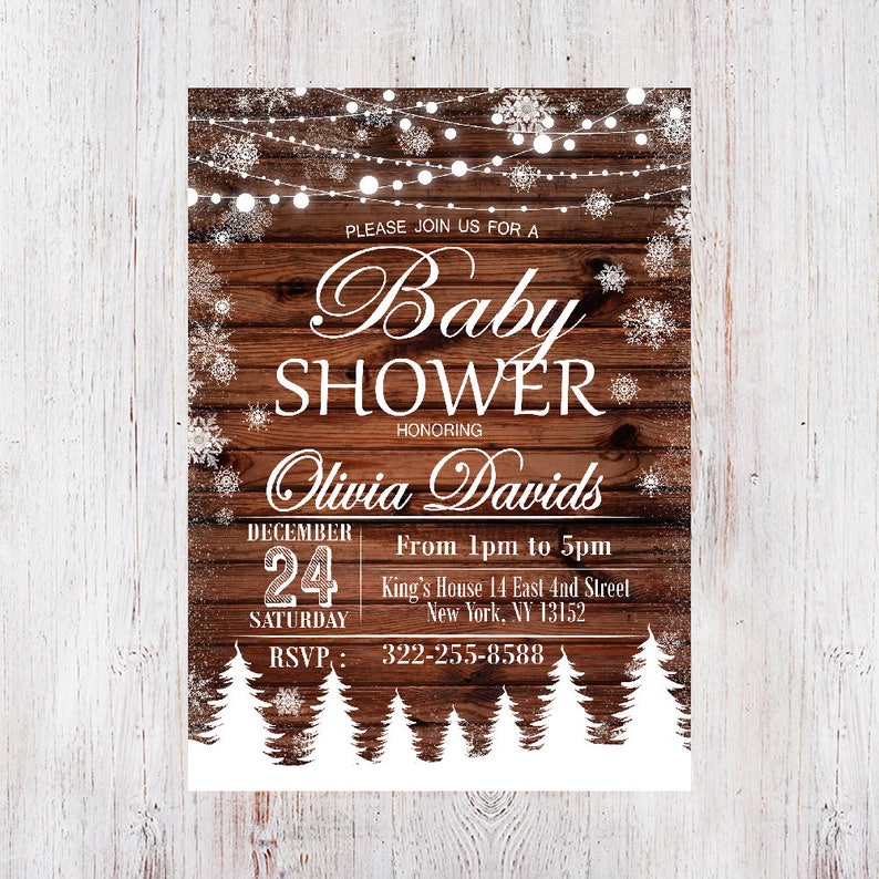 Baby its cold outside Invitation Rustic Winter Baby Shower Etsy
