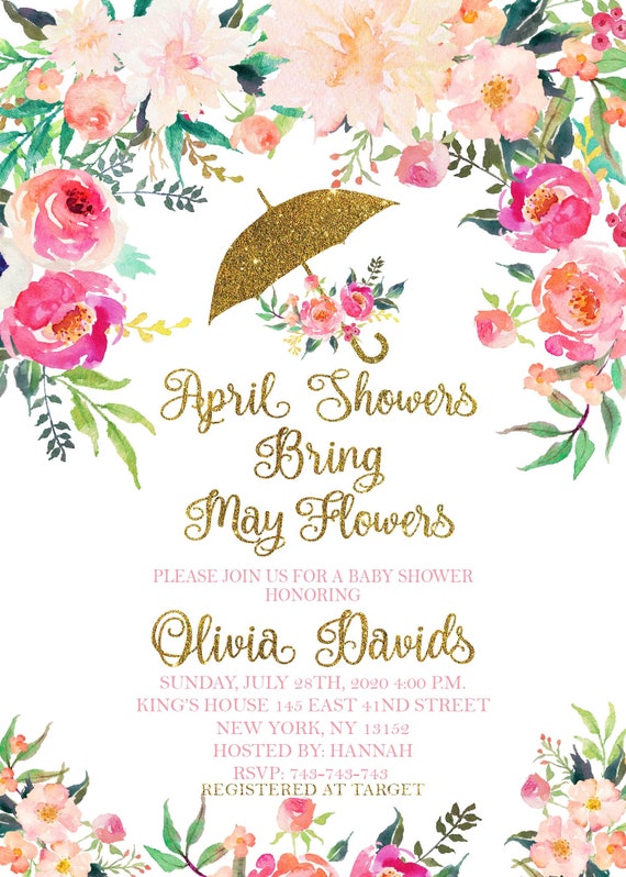 april showers baby shower invitations