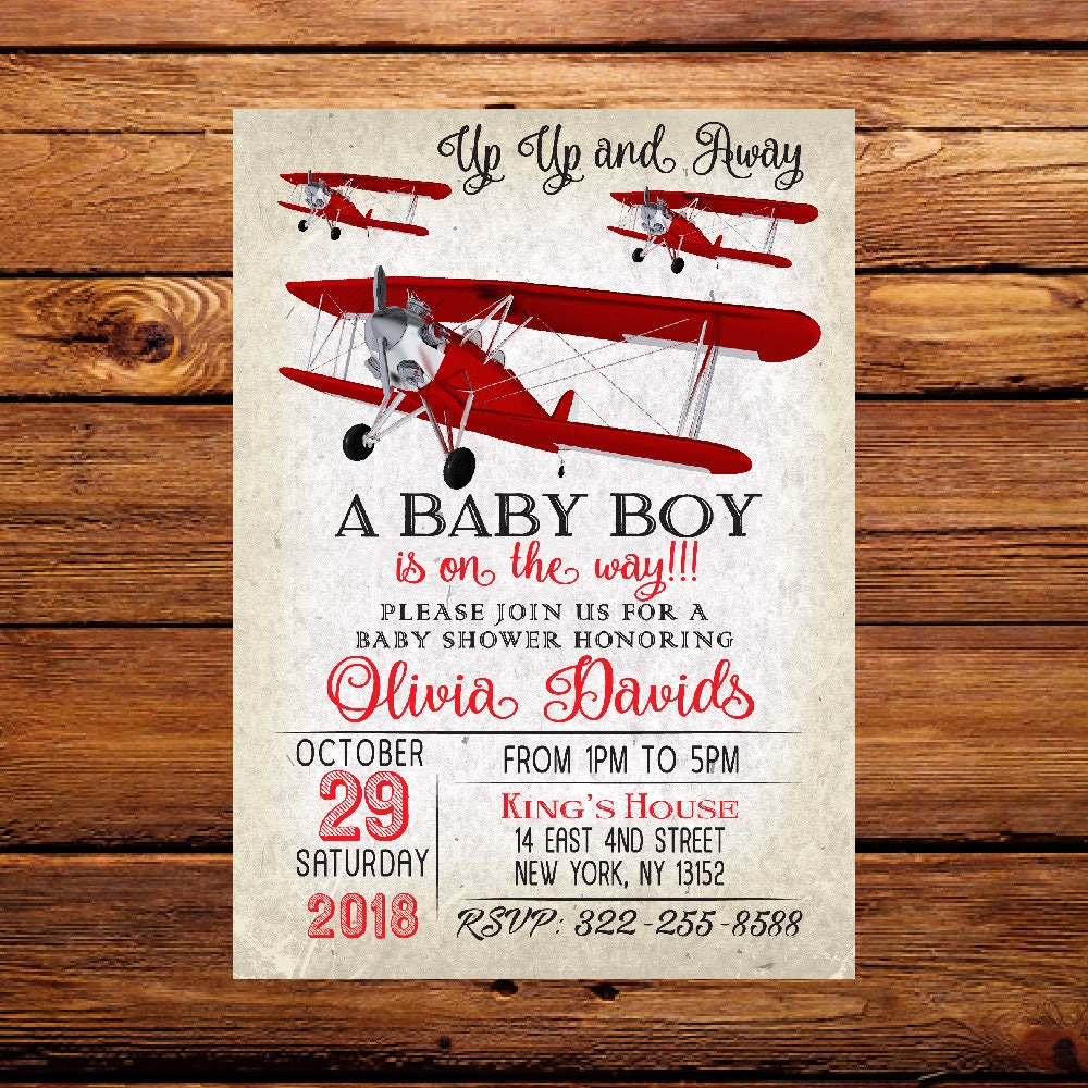 Airplane baby shower invitations airplane shower invitations etsy