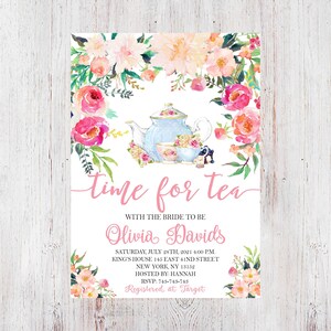 Time For Tea With The Bride To Be Tea Party Bridal Shower Etsy