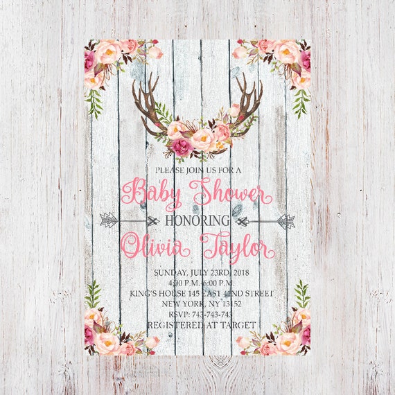 Deer Baby Shower Invitation Rustic Wood Baby Boy Or Girl Etsy Deer Baby Shower Invitation Rustic Wood Baby Boy Or Girl Etsy