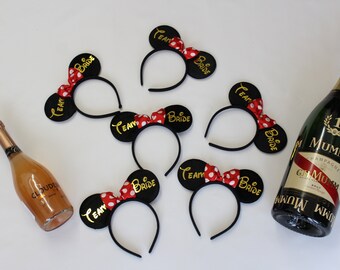 BUNDLE Bachelorette party, Bridal party Gifts, Bridesmaid Gifts, Weddings, Team Bride, Bride's Crew, Minnie me headbands, Bach party trip