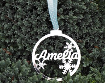 acrylique en Miroir Personnalisé Lettre Décorations pour arbres boules Noël ***