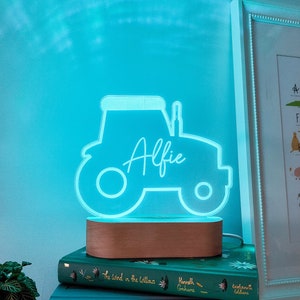 Personalised Tractor Night Light / Children's Multicoloured Bedside Light / Desk Light / Personalised Gift / Christmas Gift