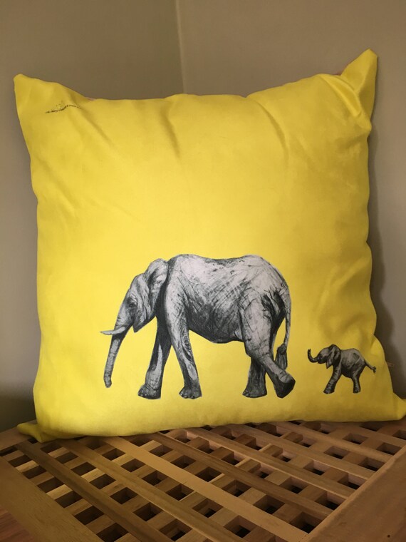 yellow elephant pillow
