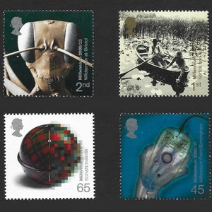 Great Britain 2000 Millennium series: Mind and Matter set of four mint stamps.  Ideal for collector of British stamps.