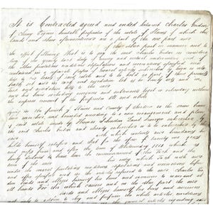 Documento auténtico de tres páginas de 1804 para la compra de arrendamientos de tierras, granjas y casas en una finca de la parroquia de Staines en Aberdeen.