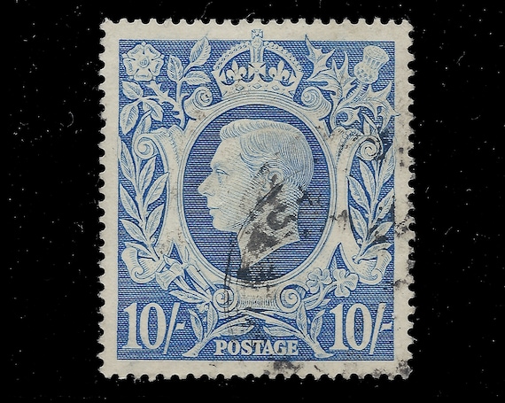 GB 1939 Arms 10/- Light Blue Fine Used High Value Great GB 1939 Arms 10/- Light Blue Fine Used High Value Great