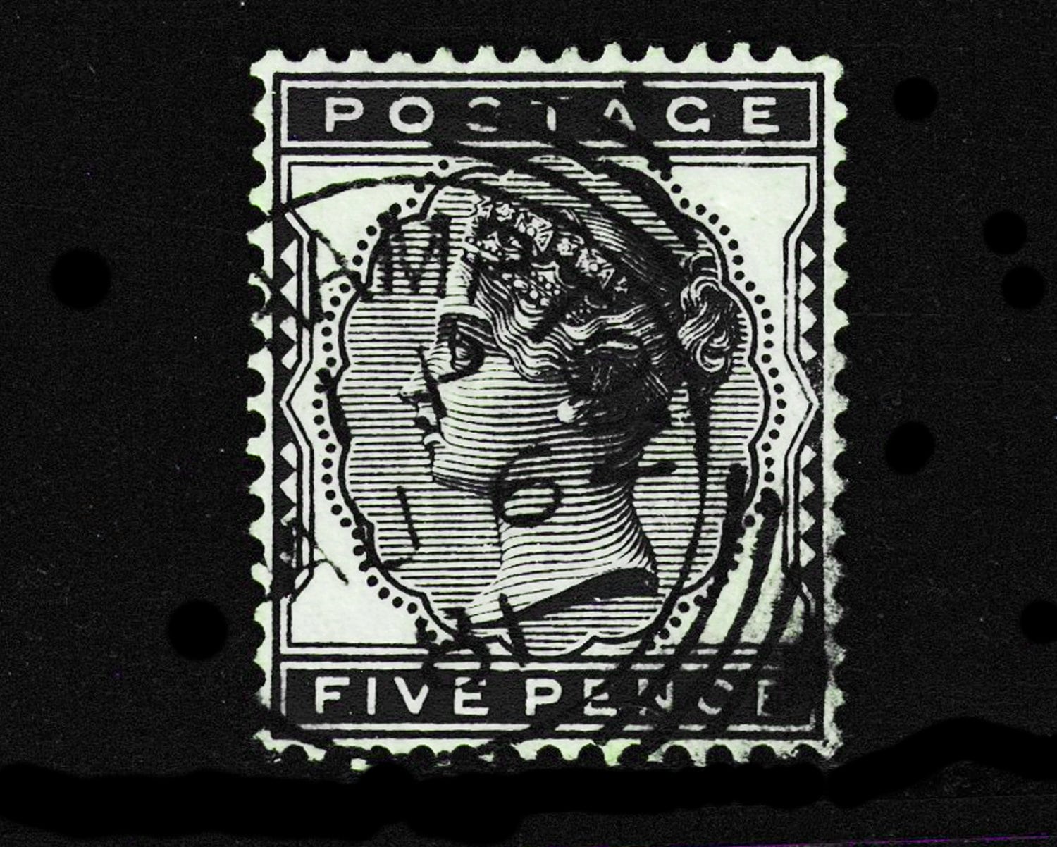 Image of 1880 Queen Victoria 5D Indigo, Fine Used Postage Stamp From Great Britain. Ideal For Collector Of British Stamps. Uk