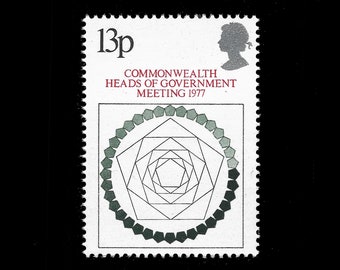 Great Britain 1977 Commonwealth heads of government meeting, mint single stamp issue.  Ideal for collector of British stamps.