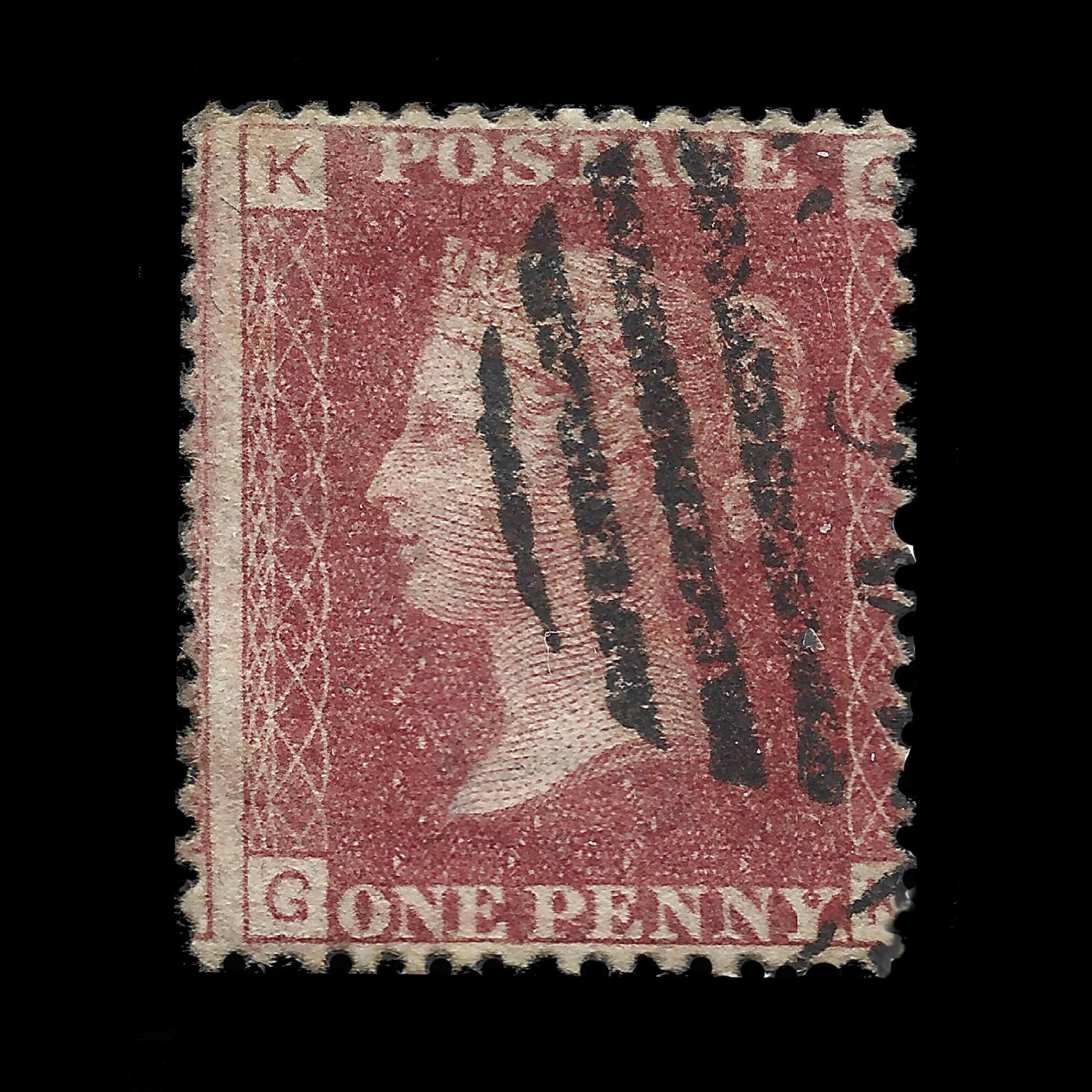 イギリス・ヴィクトリア女王1840年SCOTT＃2「2ペンスブルー」赤い