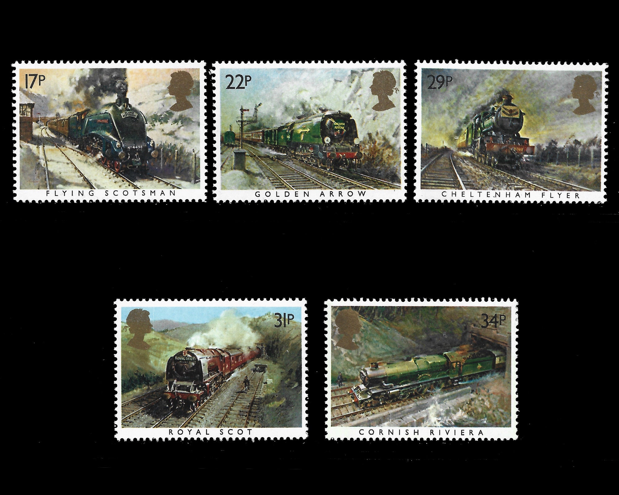 Great Britain 1985 Famous Trains Set of 5 Mint Stamps Issued Etsy UK