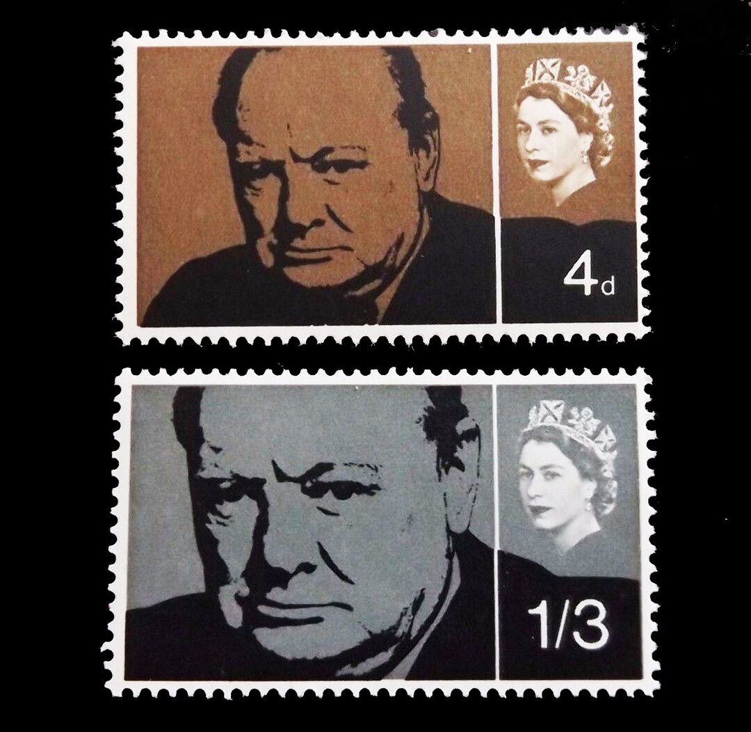 Great Britain 1965 Winston Churchill Commemoration Set of Two Mint