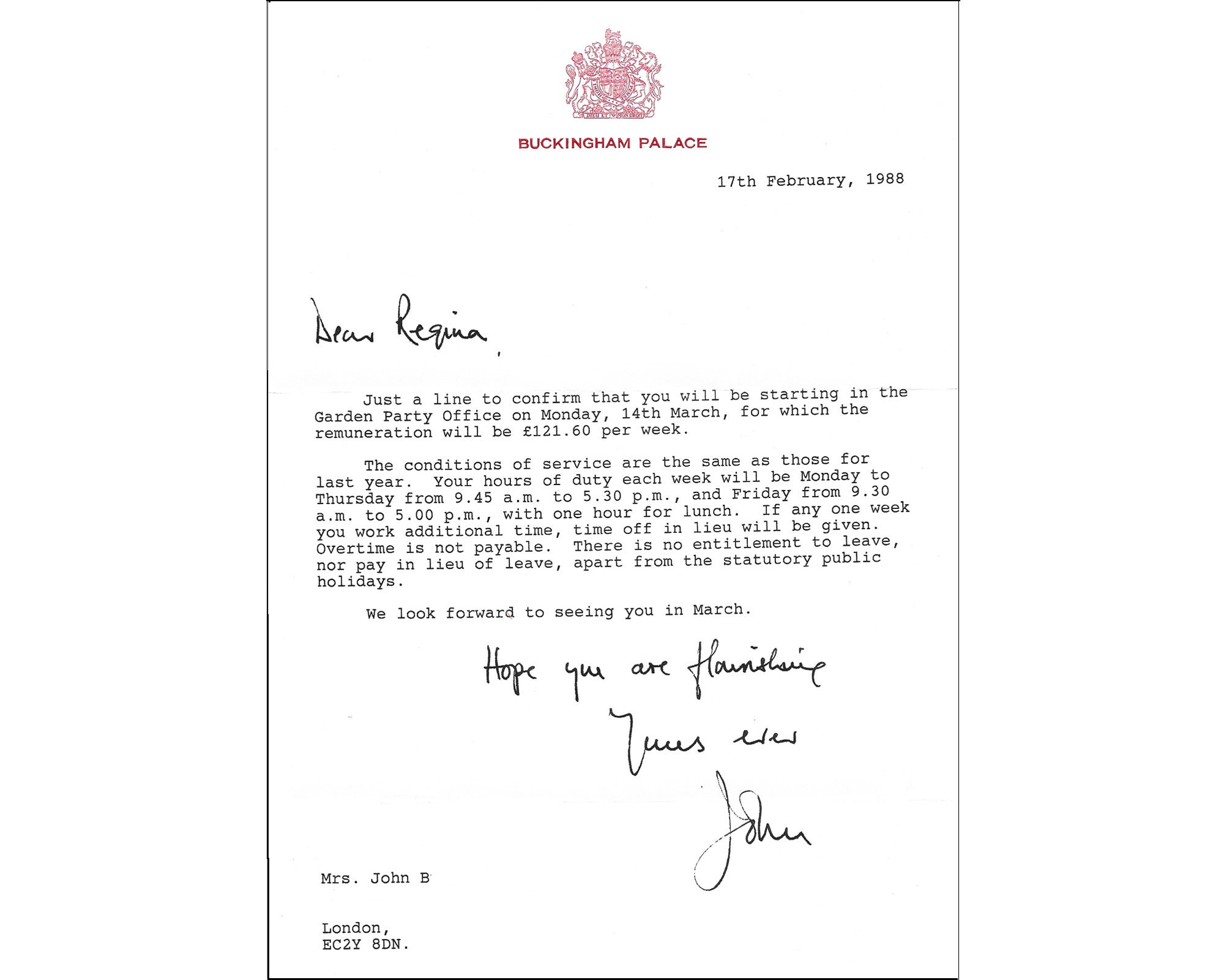 Lettera autentica da Buckingham Palace o St.James's - Etsy Italia