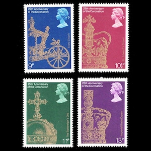 GB 1978 Koronacja 25. rocznica zestaw 4 znaczków w stanie idealnym. Idealny dla kolekcjonerów brytyjskich znaczków.