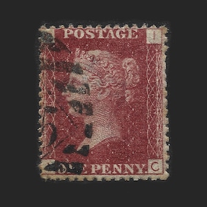 1864 Victoria penny red plate 162 in average used condition. There are 151 different plate numbers to collect. Collect british stamps.