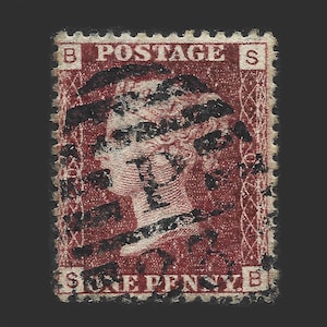1864 Victoria penny red plate 207 in average used condition. There are 151 different plate numbers to collect. Collect british stamps.