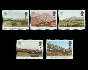 Great Britain 1994 Prince Charles landscape paintings set of five mint stamps.  King Charles III.  Ideal for British stamp collector.