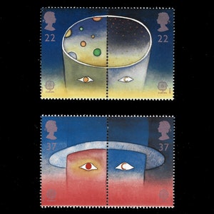 GB 1991 Europe in Space/Europa set of 4 mint stamps issued as two joined pairs.  Great for collectors of modern British stamps.