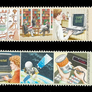 GB 1982 Information Technology set of two mint stamps.  Ideal for collector of British stamps.